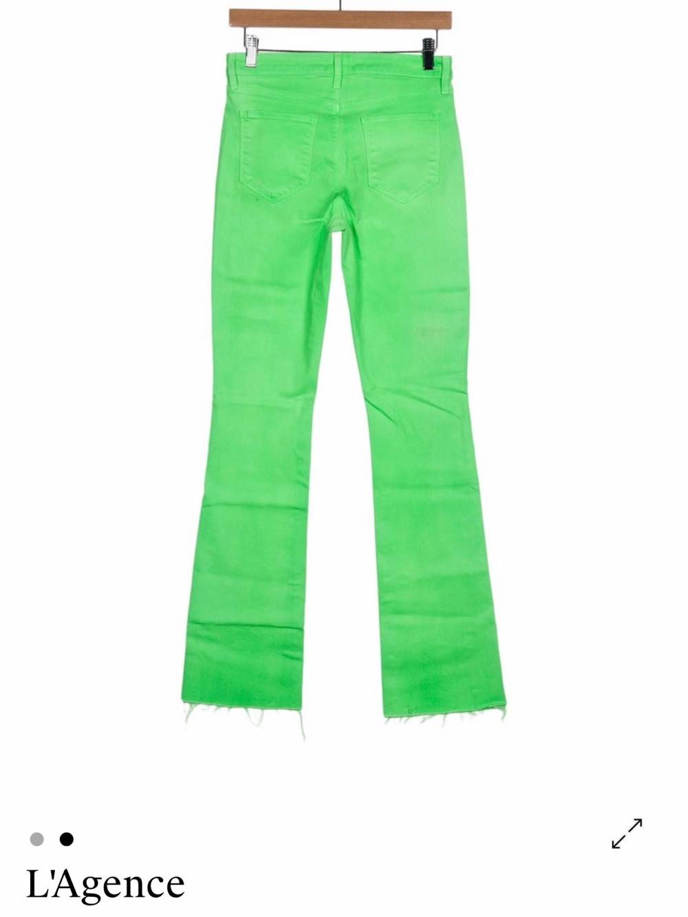 L'AGENCE Neon Green High-Rise Flare Jeans